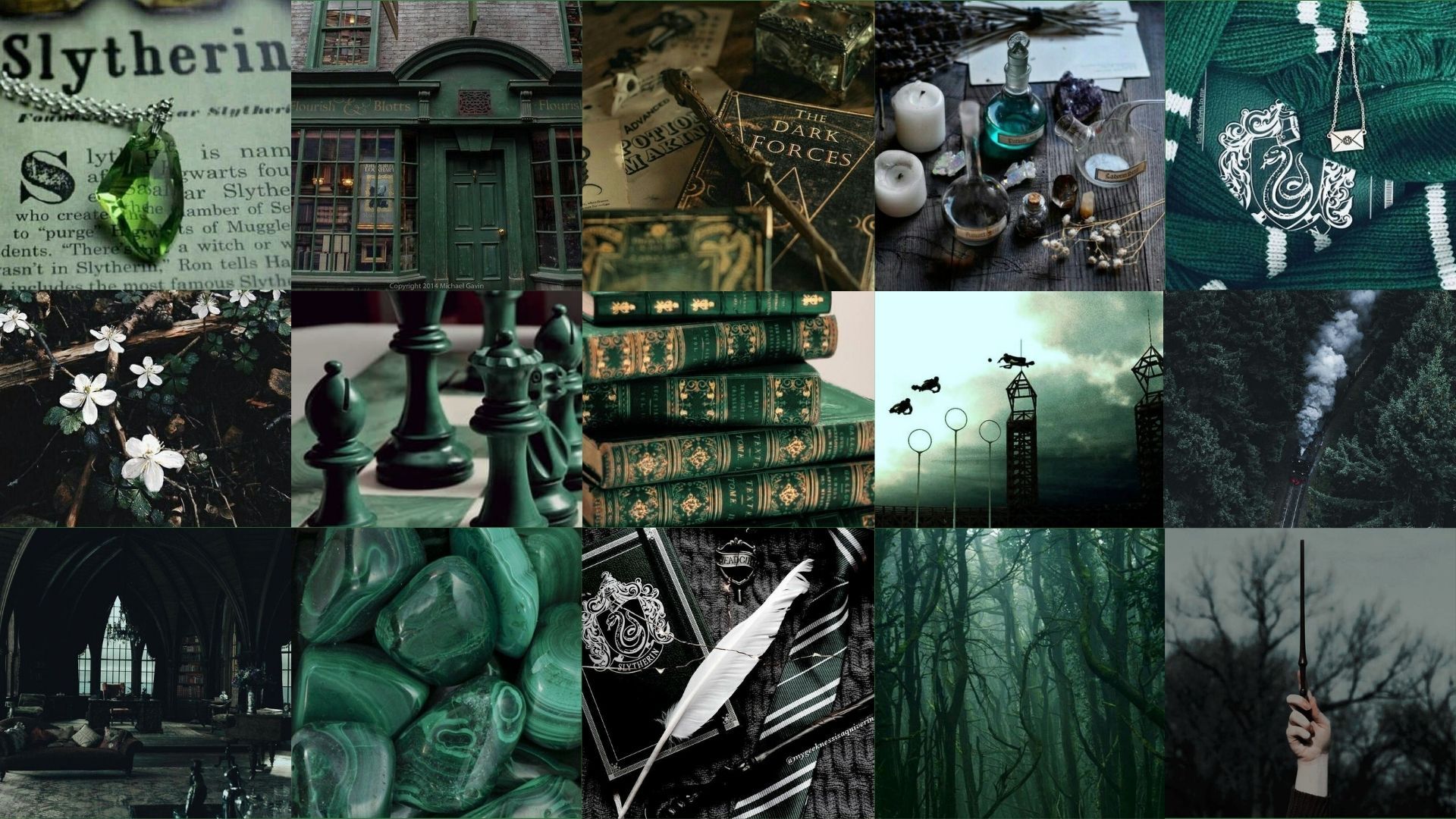 Green Slytherin Aesthetic Wallpapers