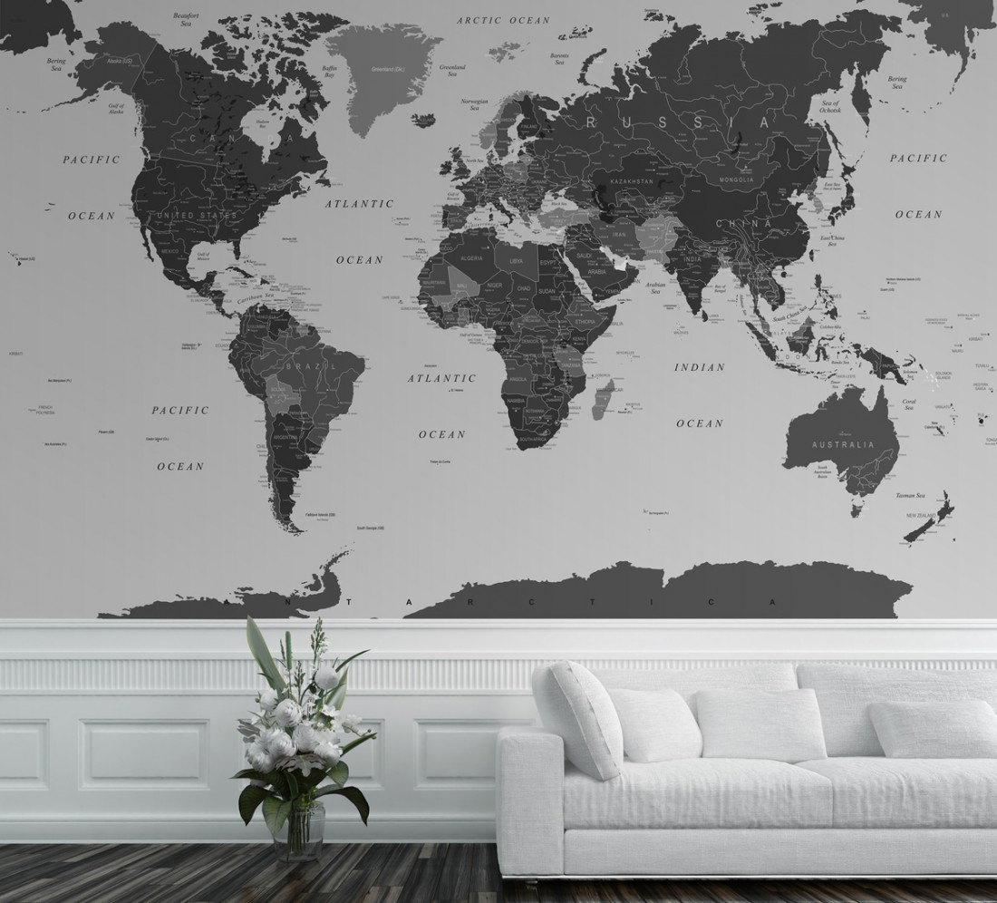Grey World Map Wallpapers