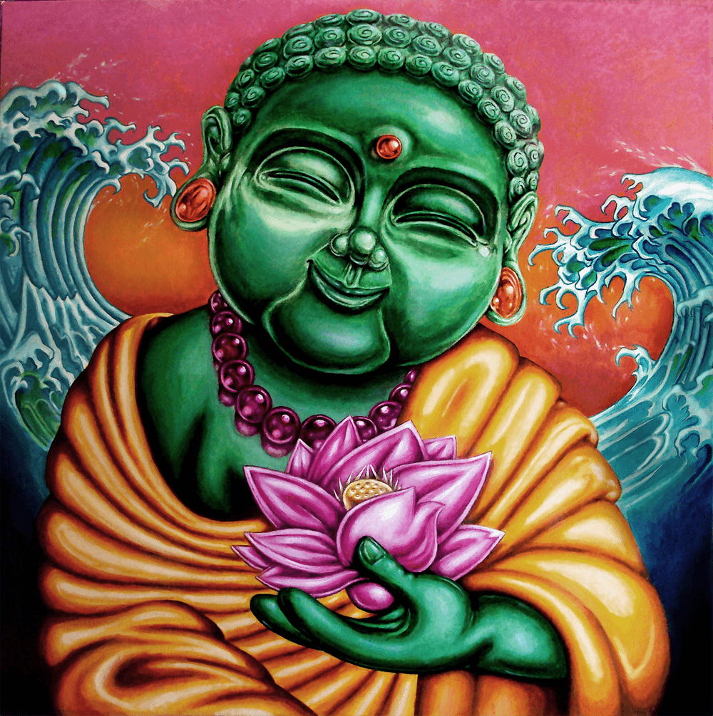 Happy Buddha Painting Wallpapers