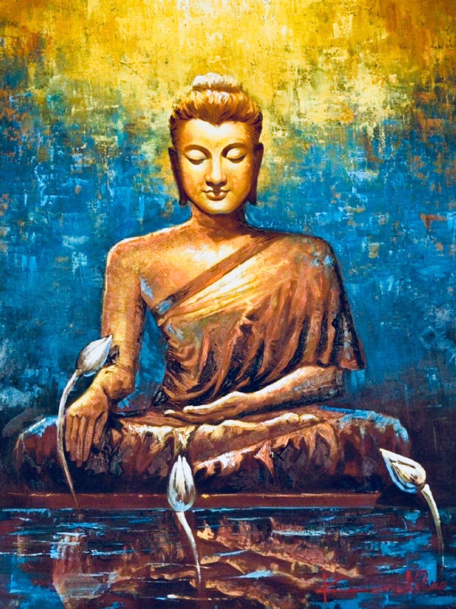 Happy Buddha Painting Wallpapers