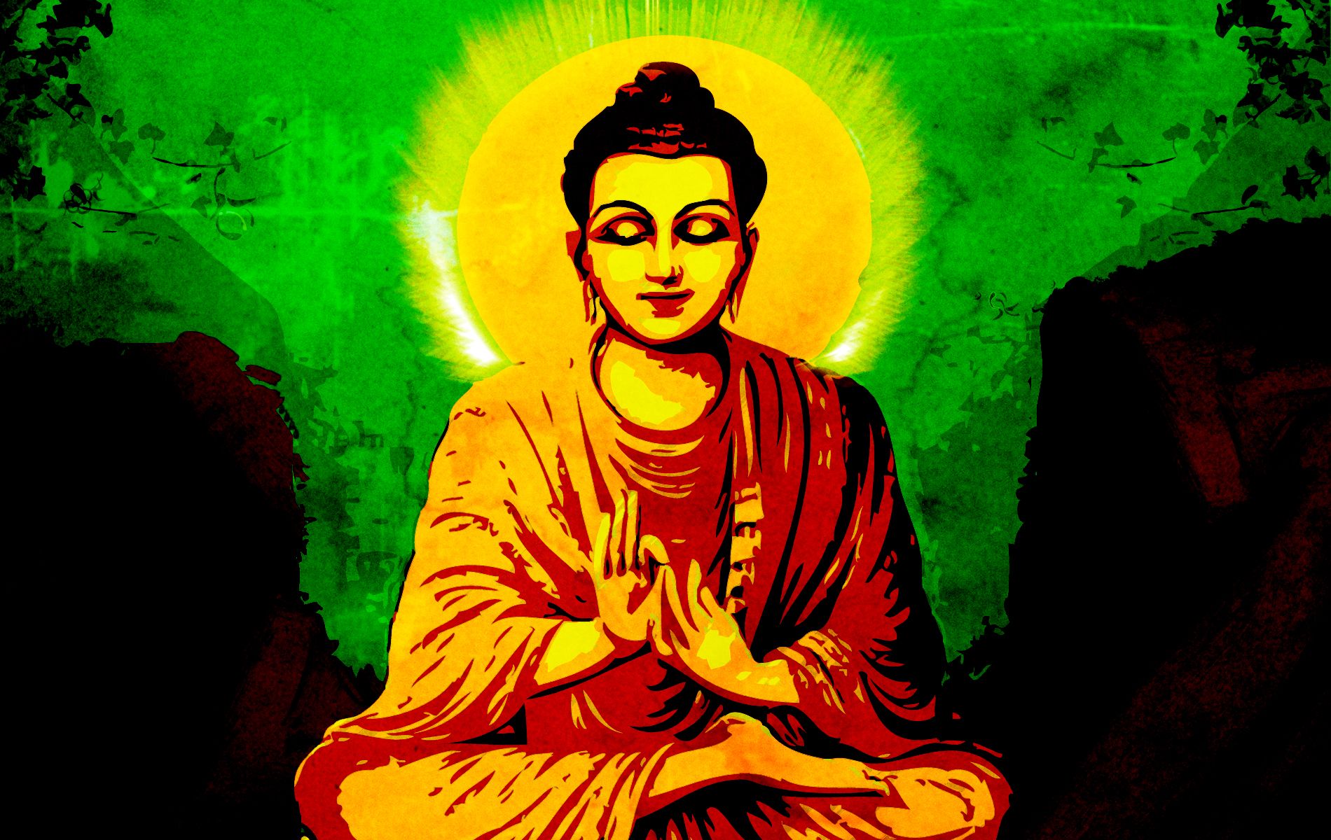 Happy Buddha Painting Wallpapers