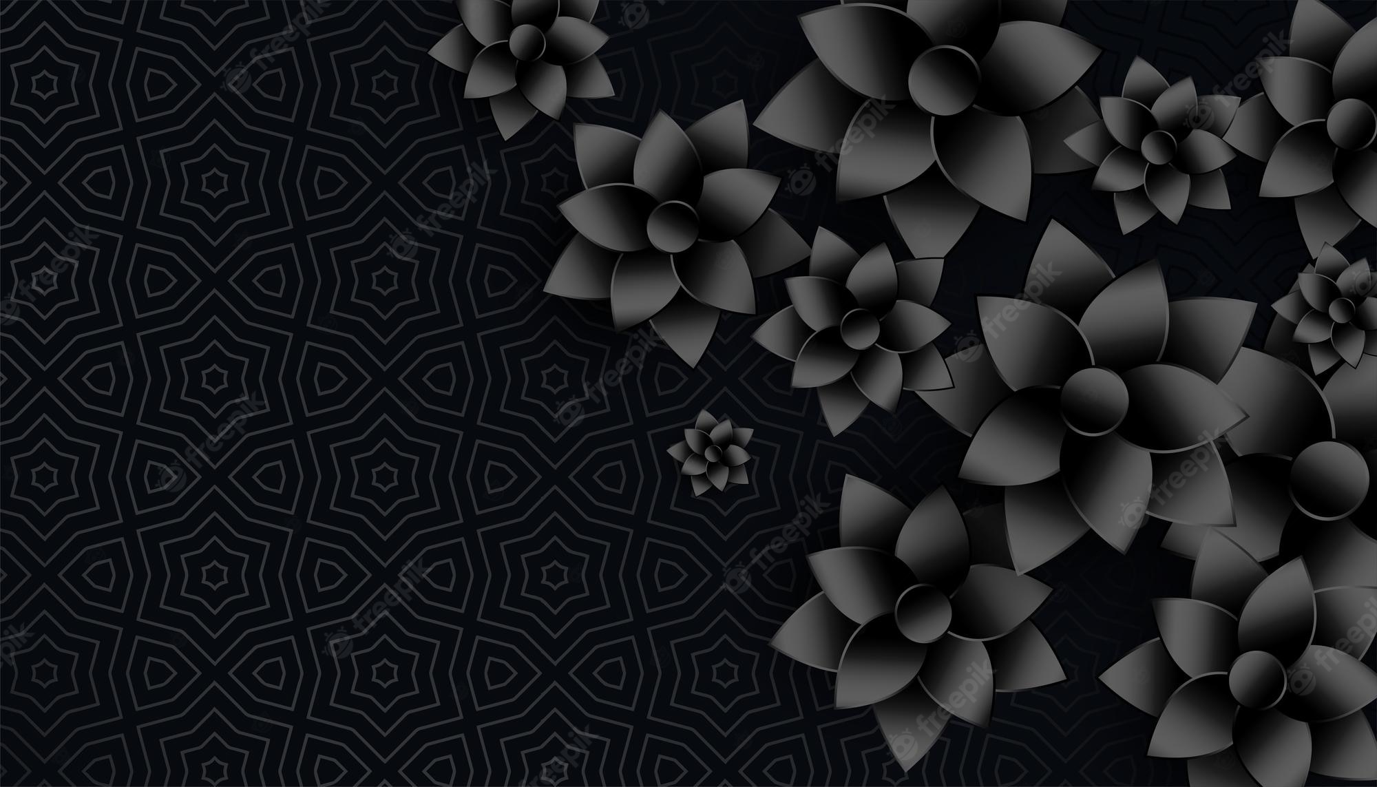 High Resolution Black Floral Wallpapers