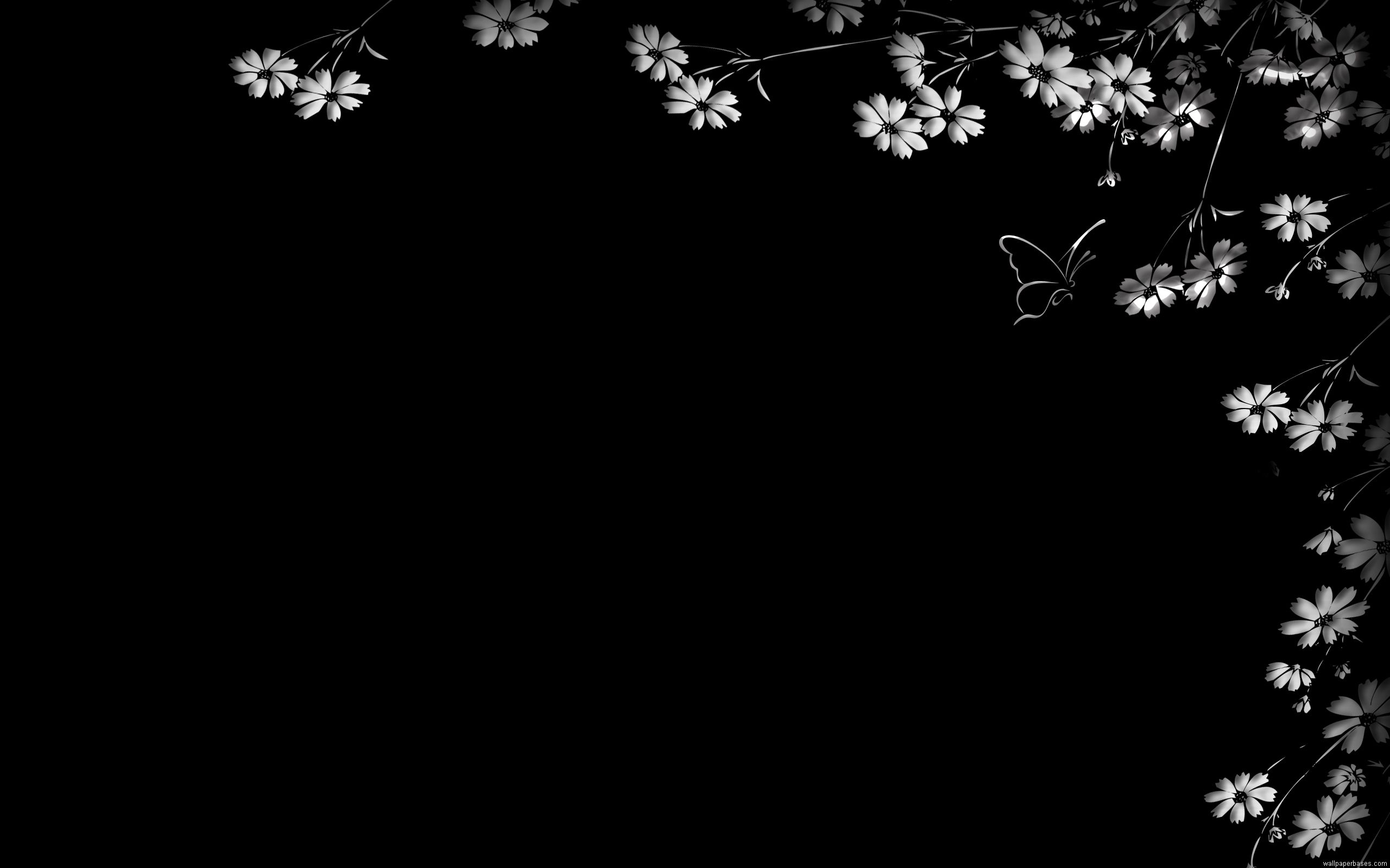 High Resolution Black Floral Wallpapers