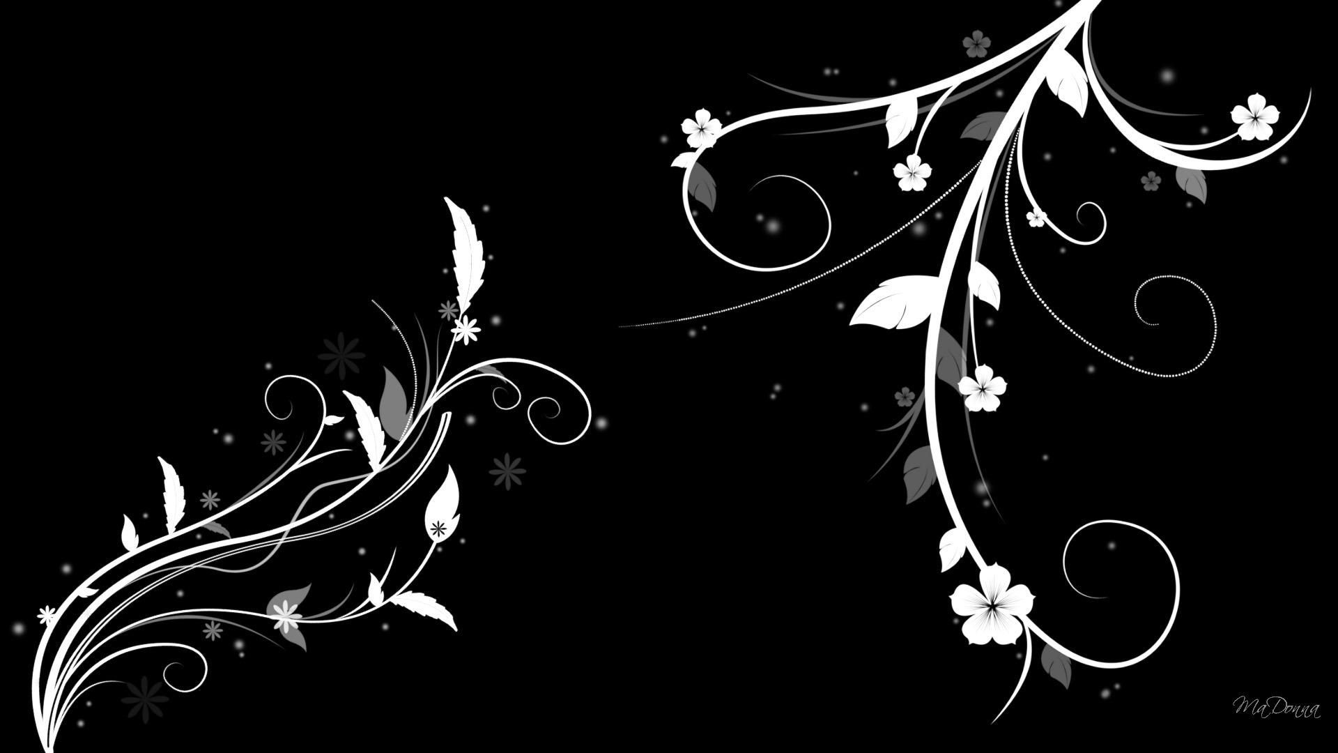 High Resolution Black Floral Wallpapers