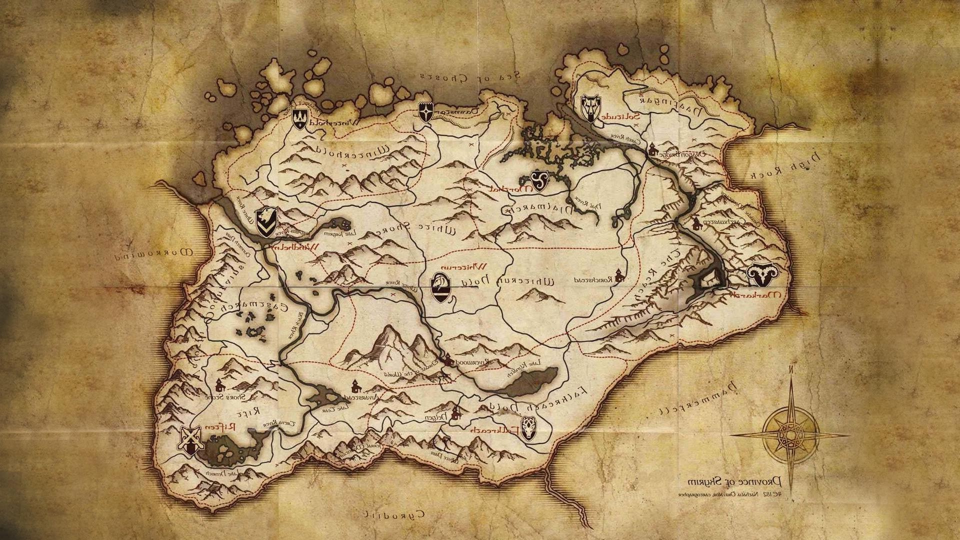 High Resolution Skyrim Map Wallpapers