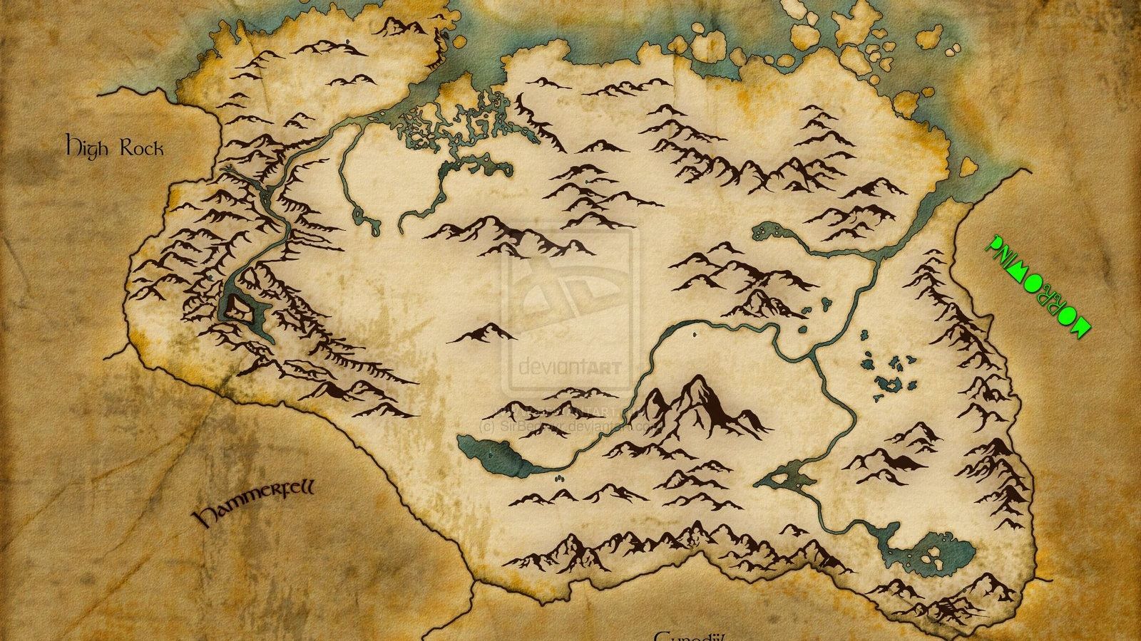 High Resolution Skyrim Map Wallpapers