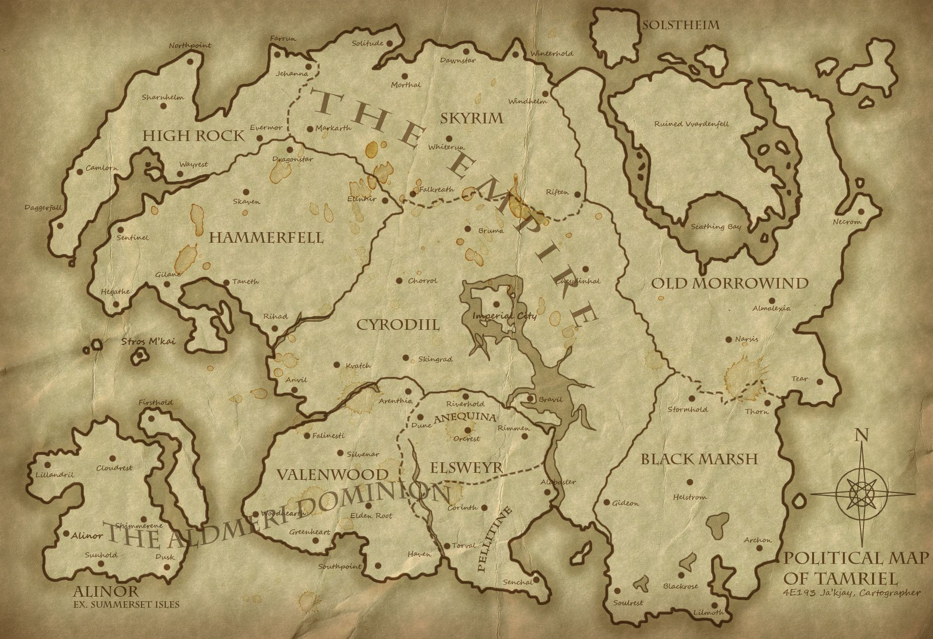 High Resolution Skyrim Map Wallpapers