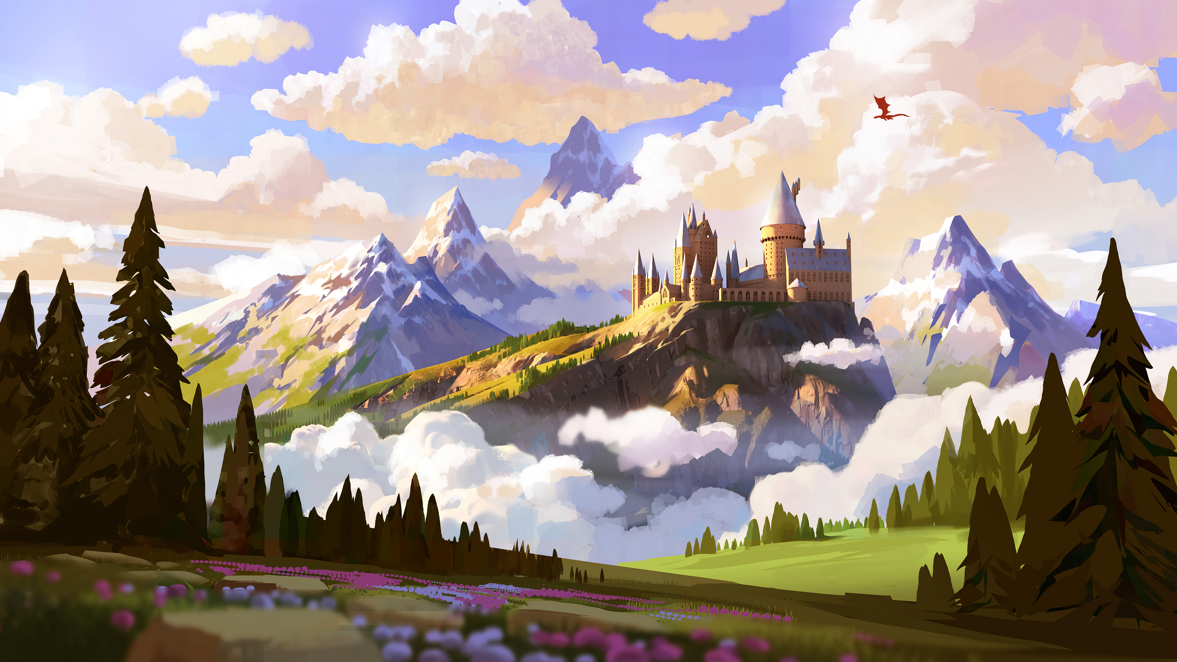 Hogwarts Watercolor Wallpapers