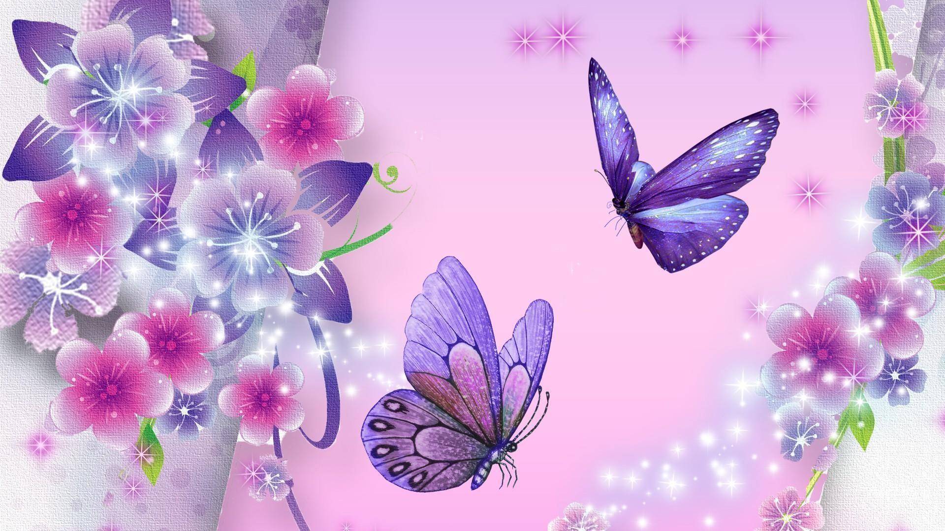 Images Of Purple Roses And Butterflies Wallpapers