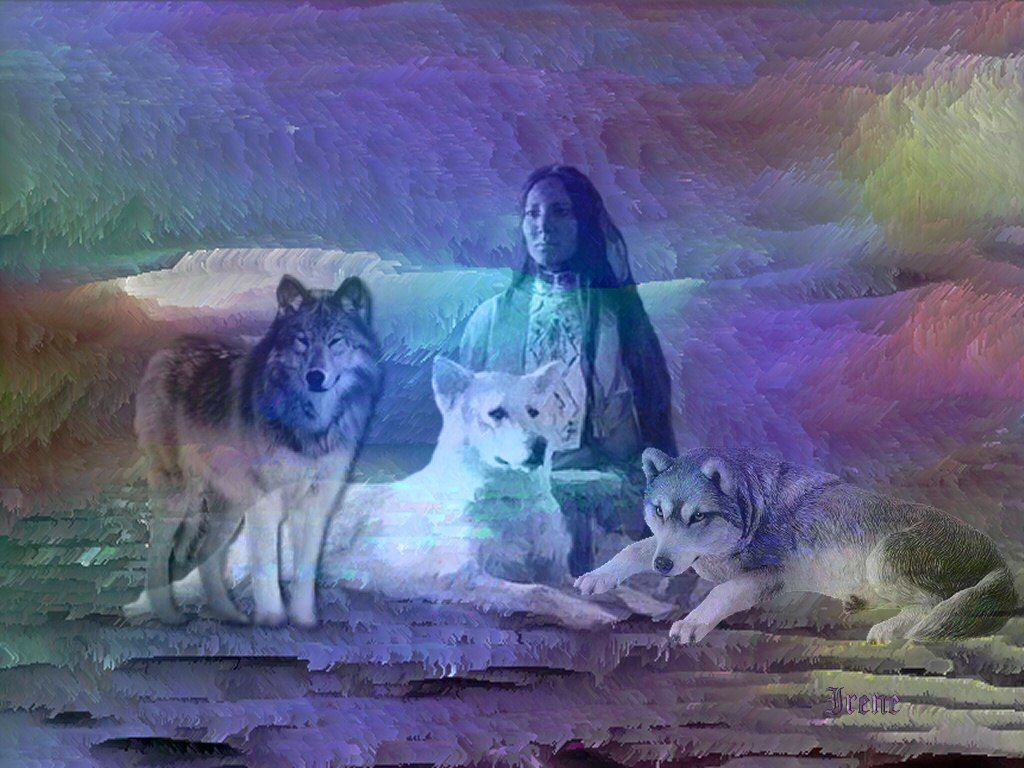 Indians And Wolves Wallpapers