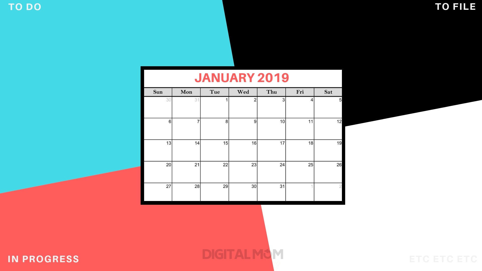 January 2019 Calendar Wallpapers