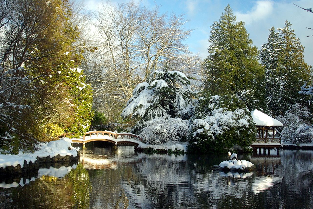 Japanese Garden Winter Wallpapers