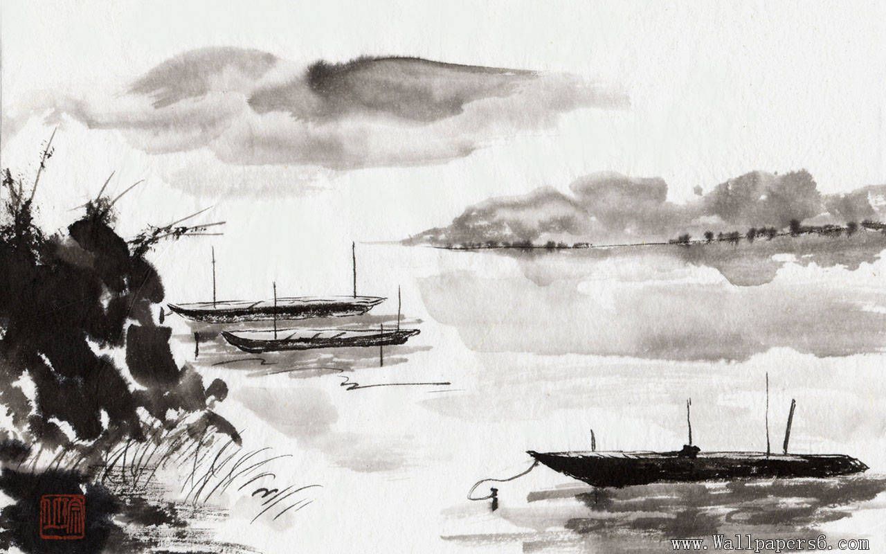 Japanese Ink Painting Landscape Wallpapers