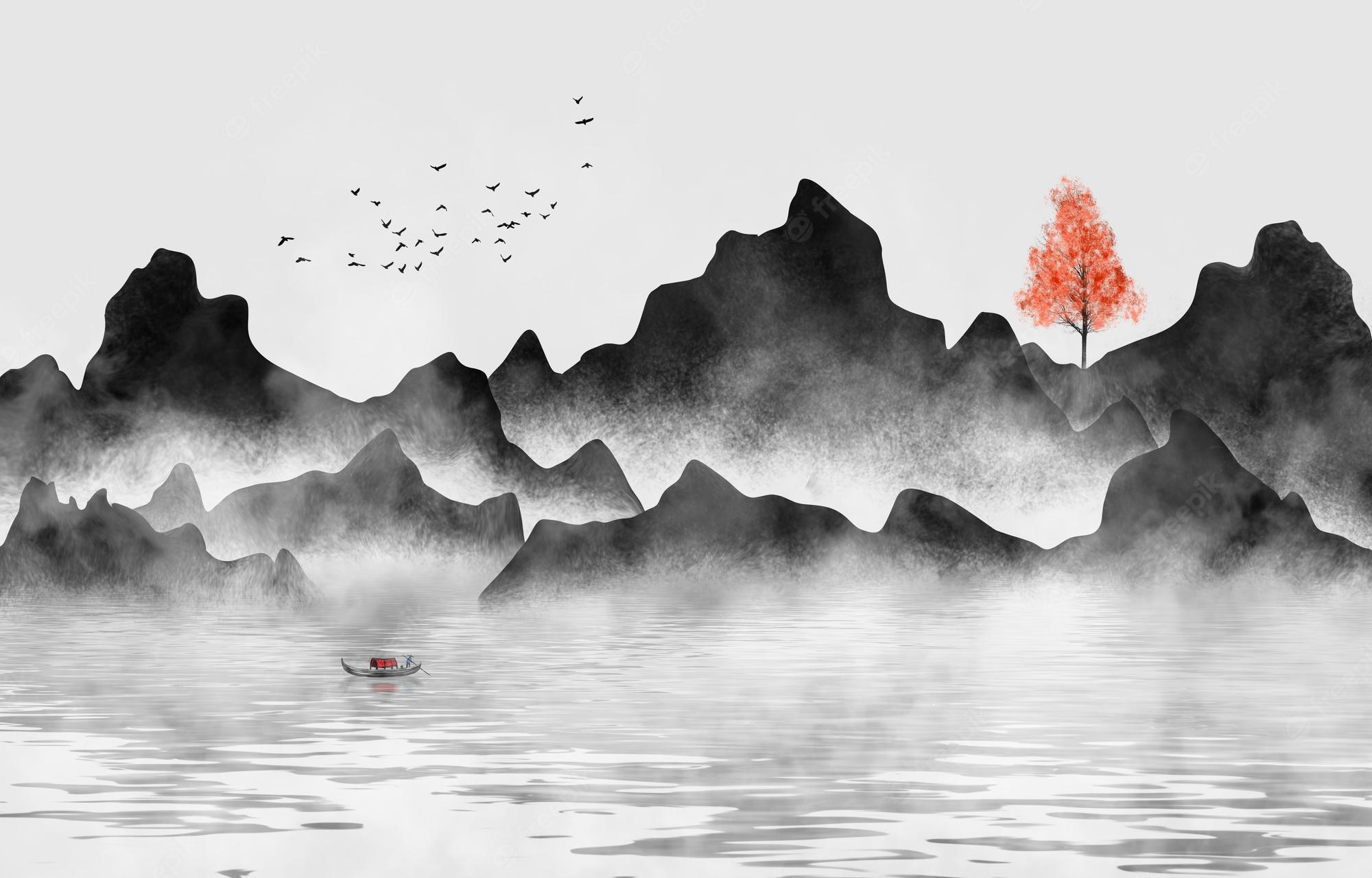 Japanese Ink Painting Landscape Wallpapers