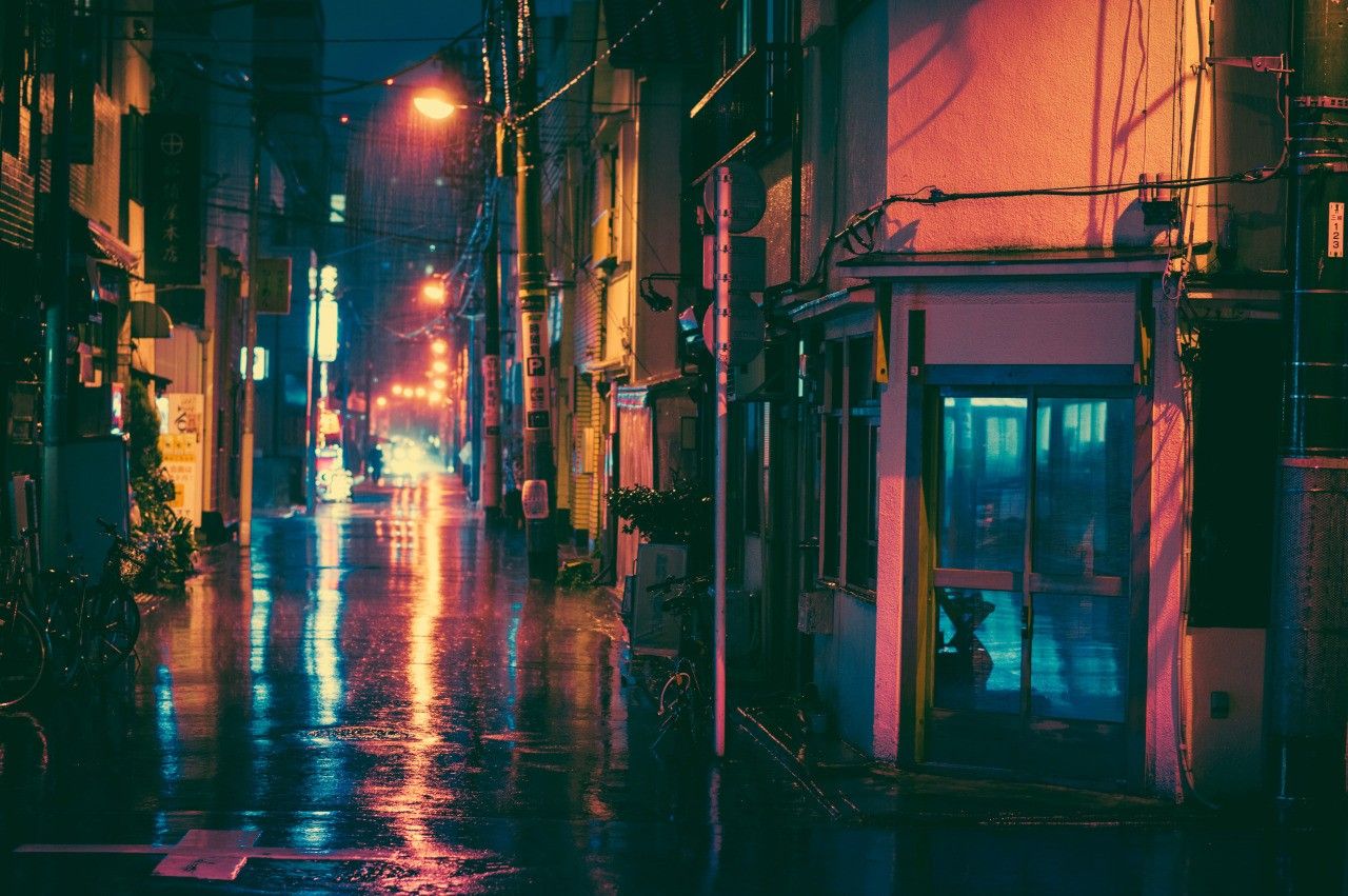 Japanese Street Night Wallpapers