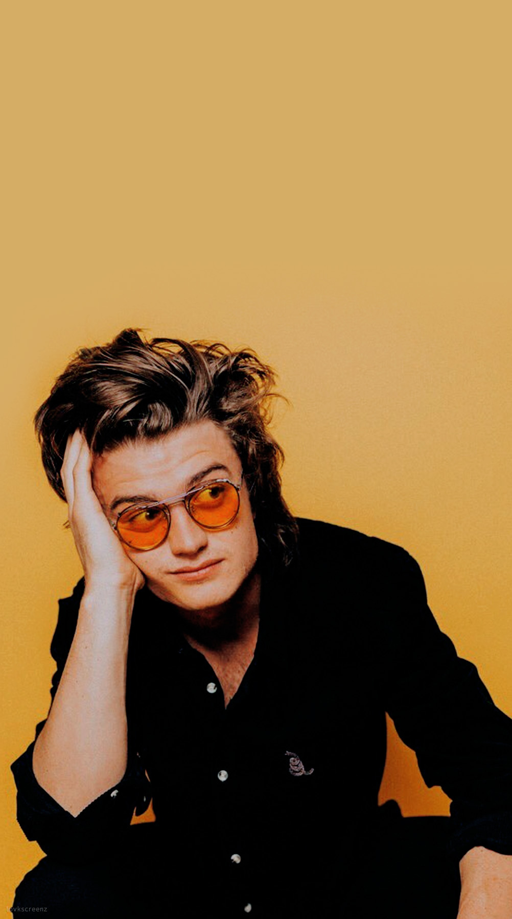 Joe Keery Photoshoot Yellow Wallpapers