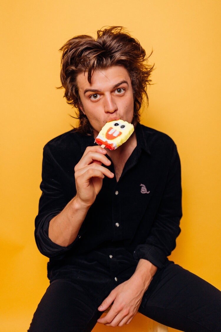 Joe Keery Photoshoot Yellow Wallpapers