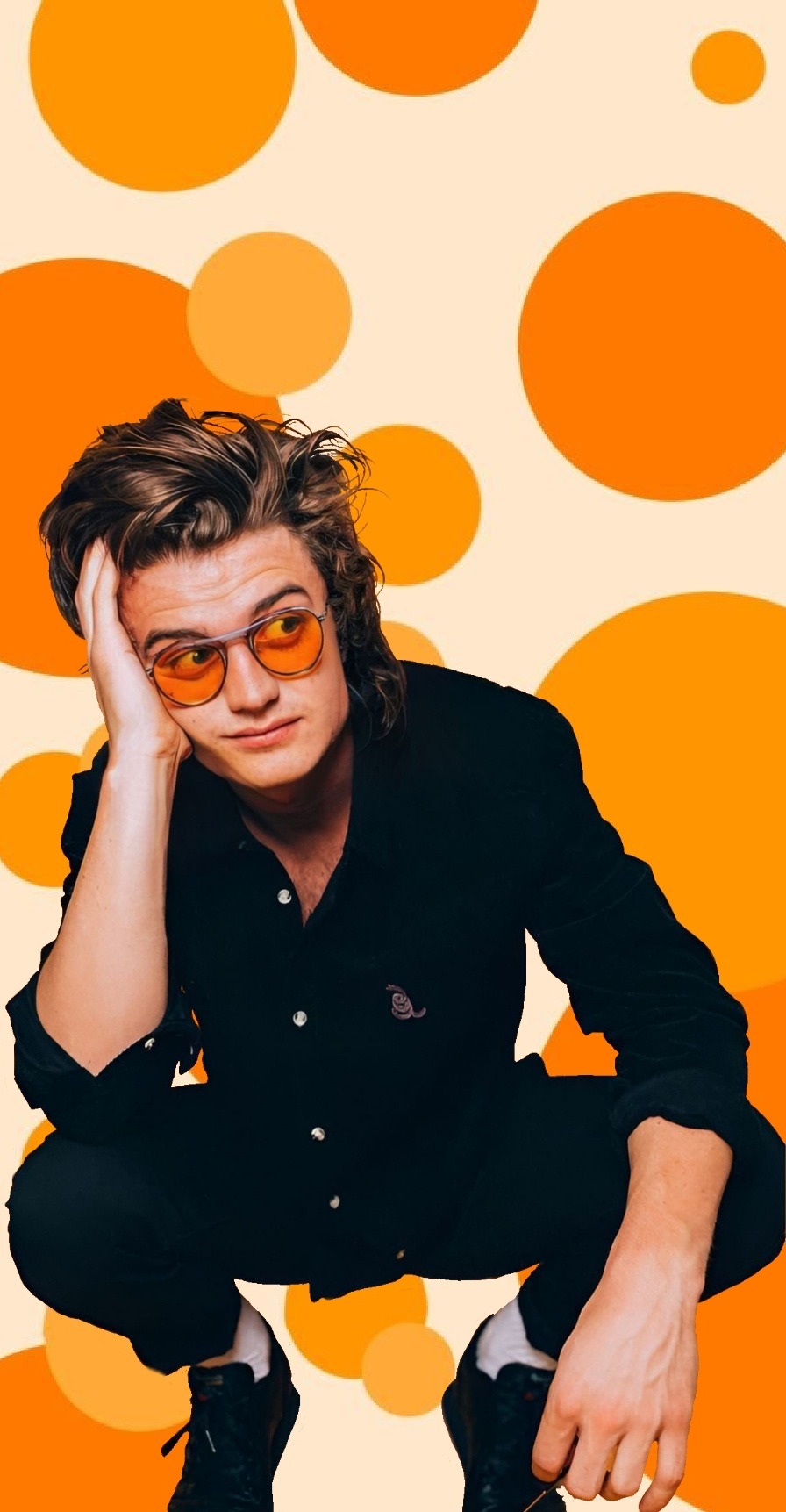 Joe Keery Photoshoot Yellow Wallpapers