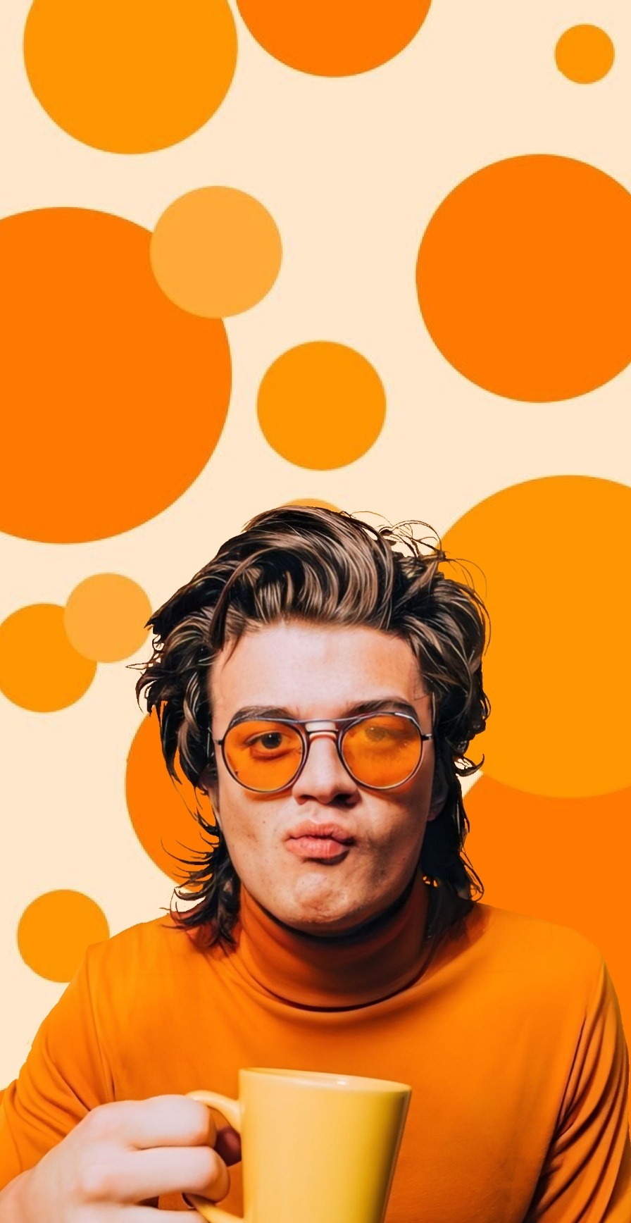 Joe Keery Photoshoot Yellow Wallpapers