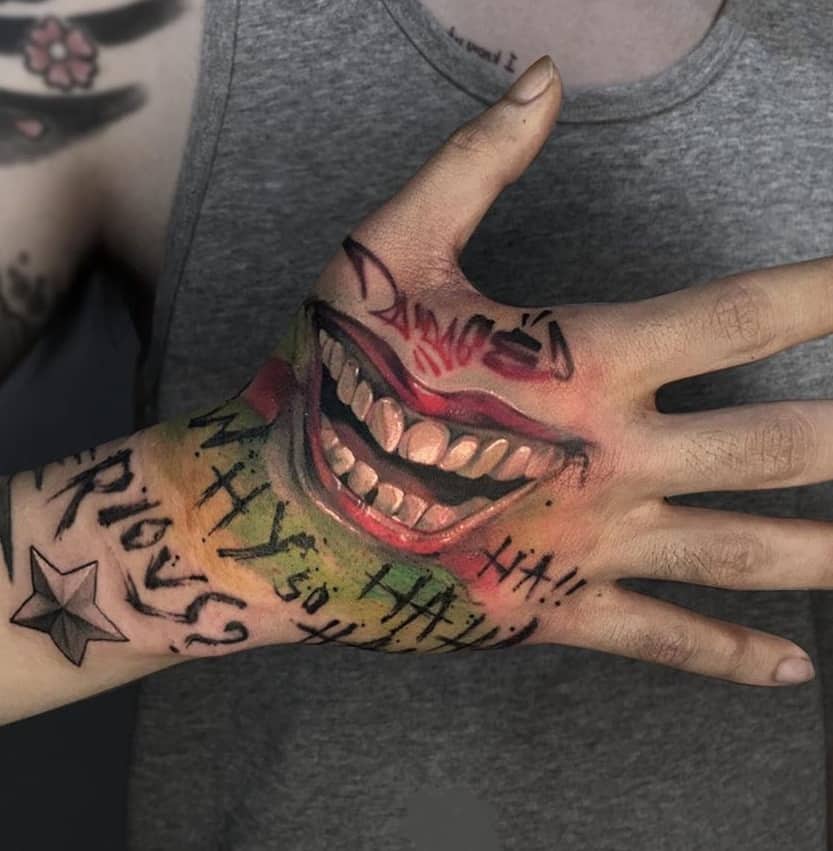 Laughing Joker Hand Tattoo Wallpapers