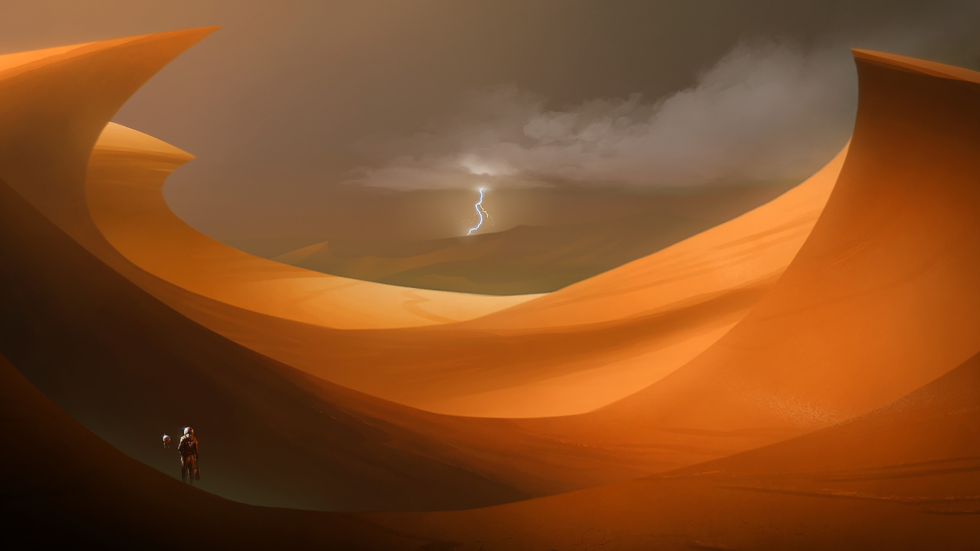 Lightning Desert Wallpapers