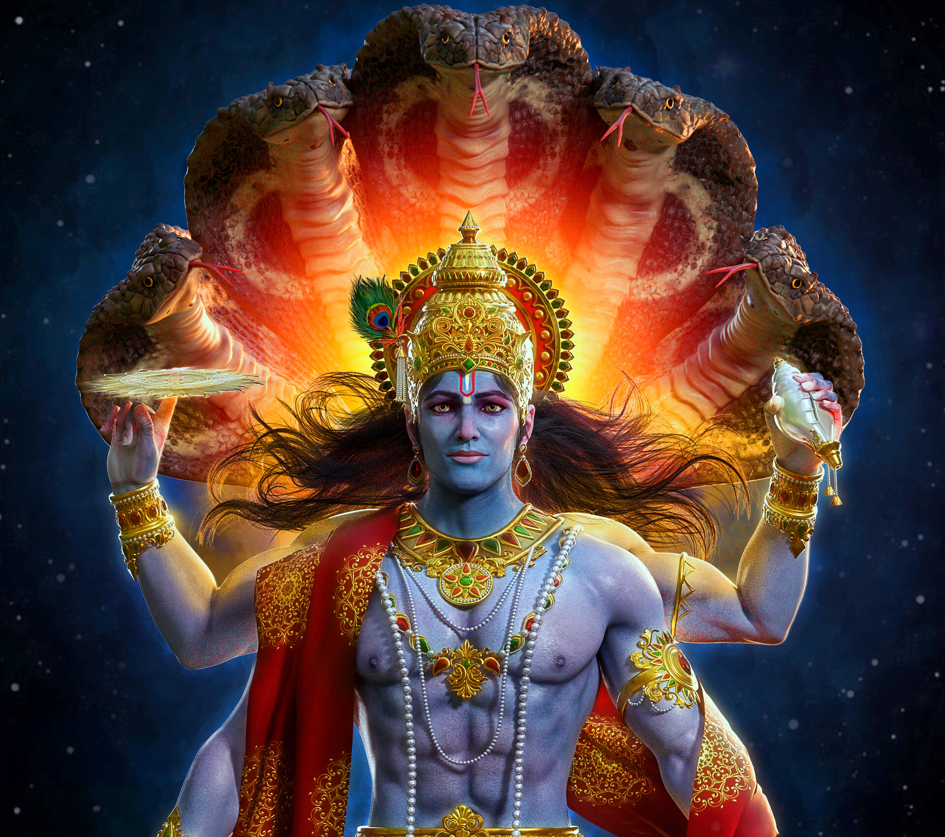 Lord Vishnu 3D Images Wallpapers