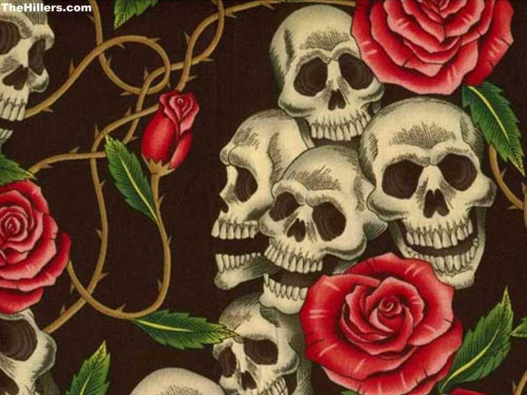 Love Skull And Roses Wallpapers