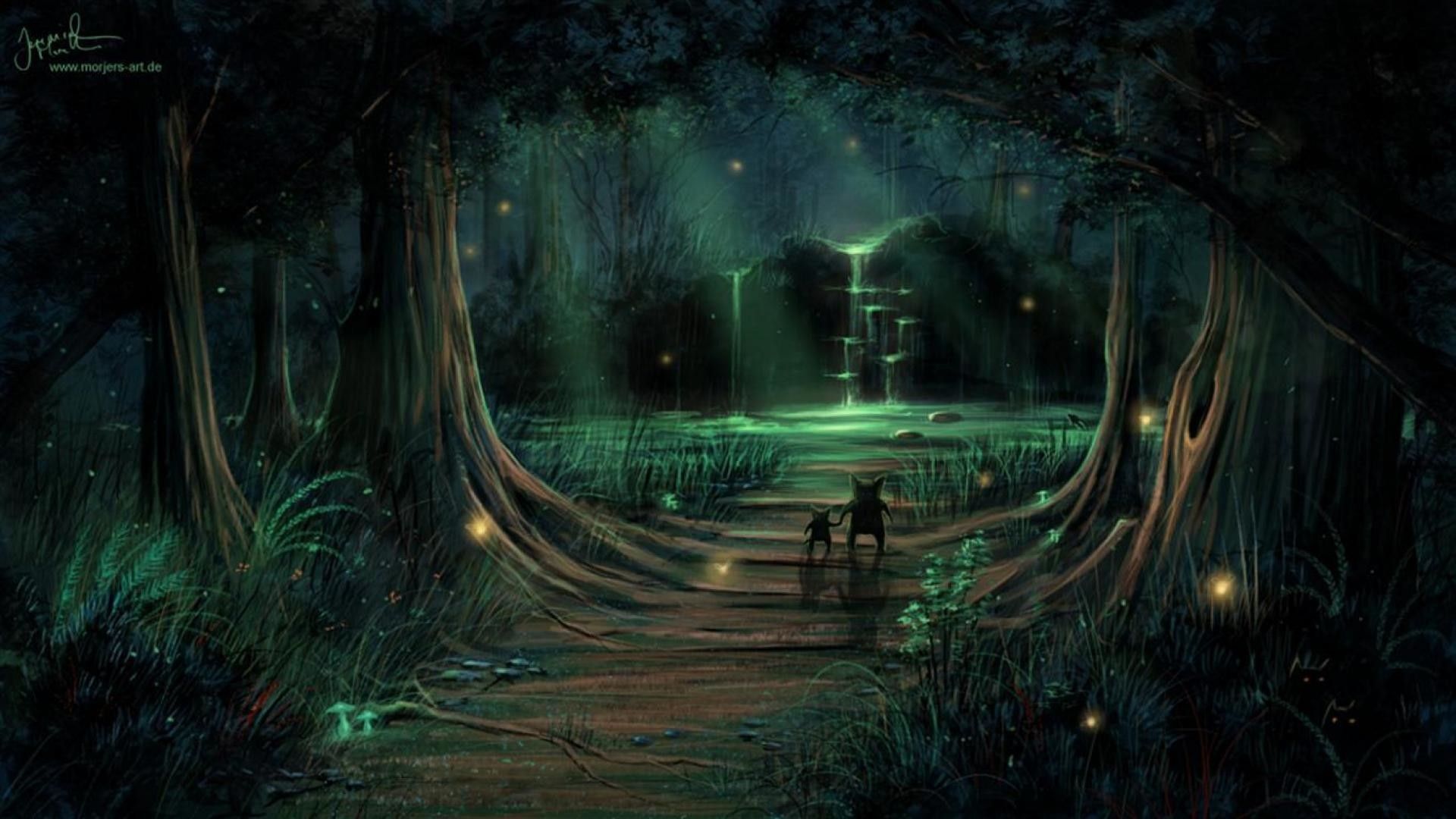 Magical Night Forest Wallpapers