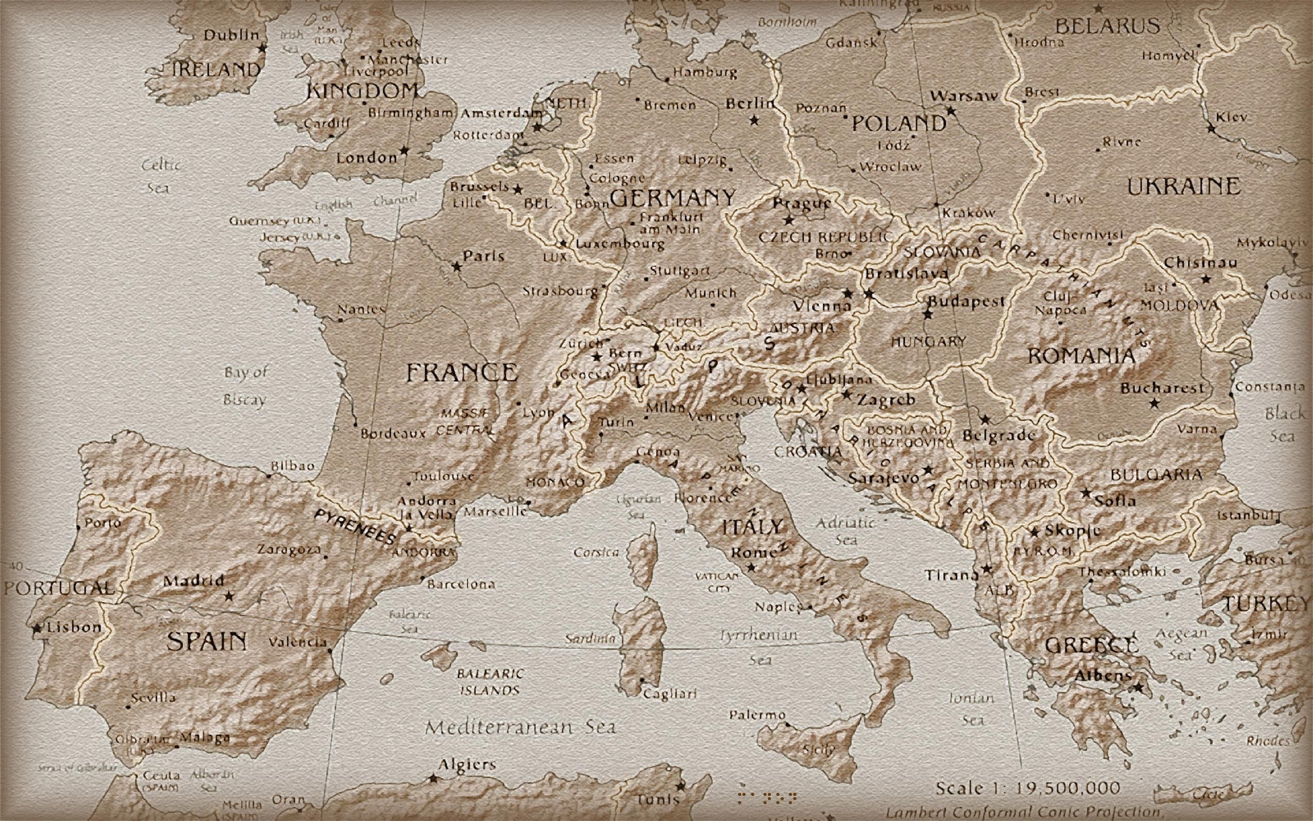 Map Of Europe Wallpapers