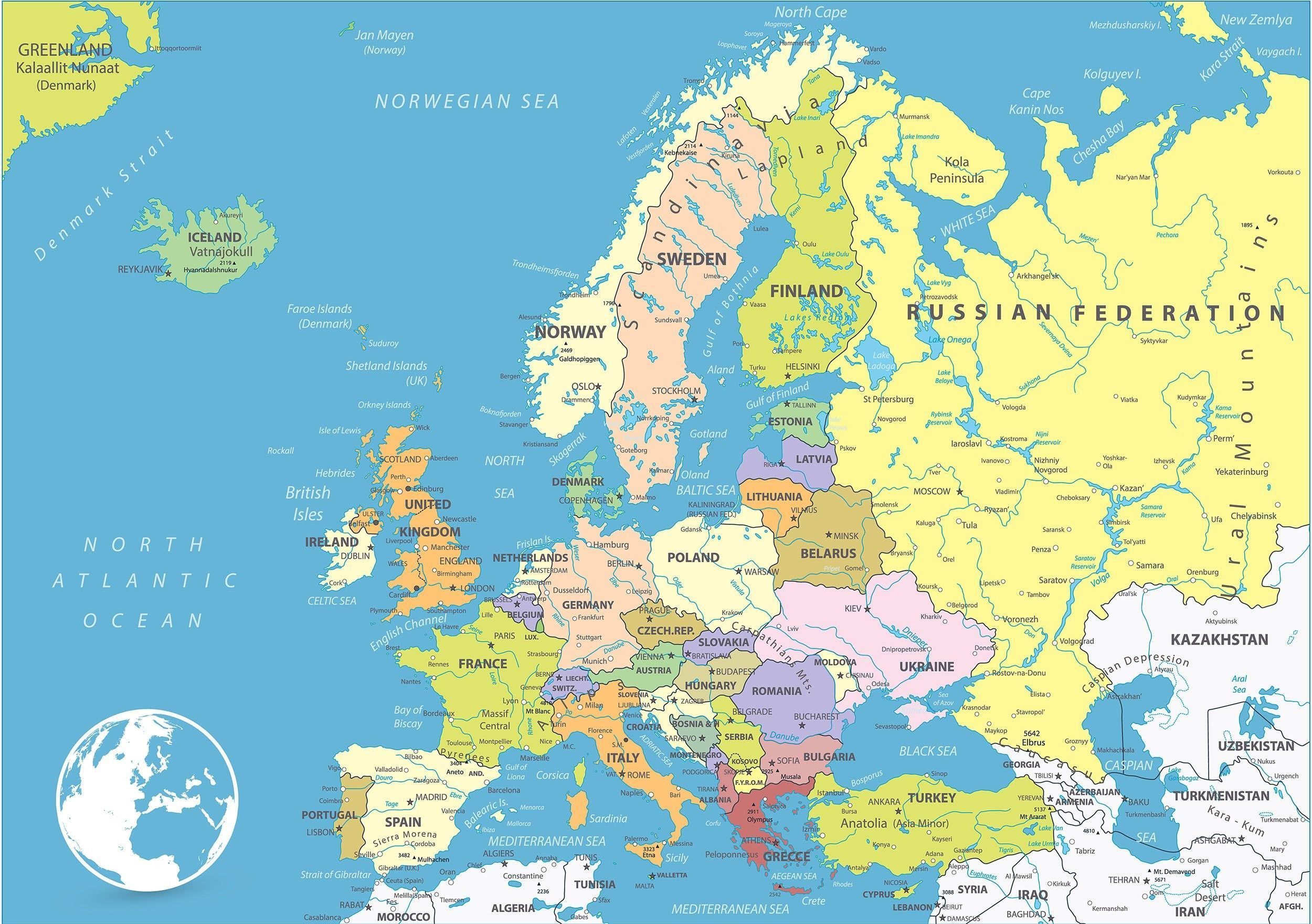 Map Of Europe Wallpapers