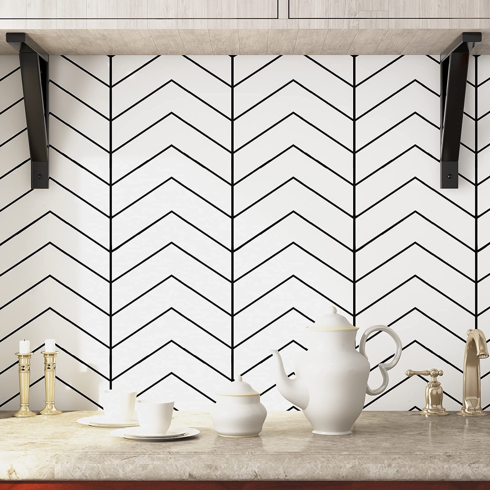 Modern Black And White Geometric Wallpapers