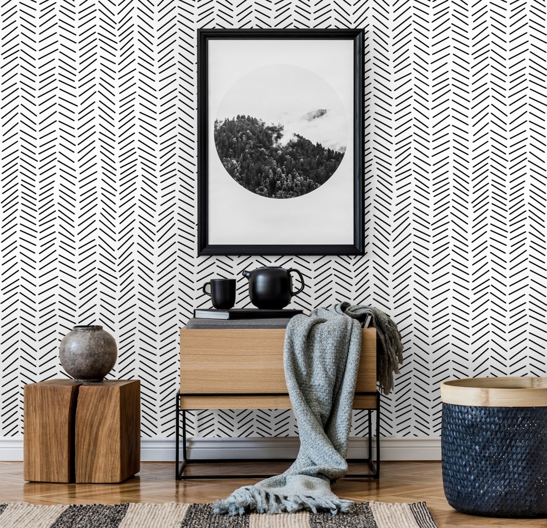 Modern Black And White Geometric Wallpapers