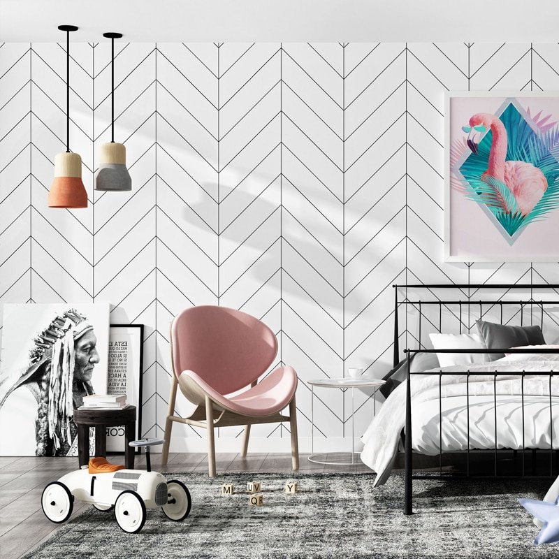 Modern Black And White Geometric Wallpapers