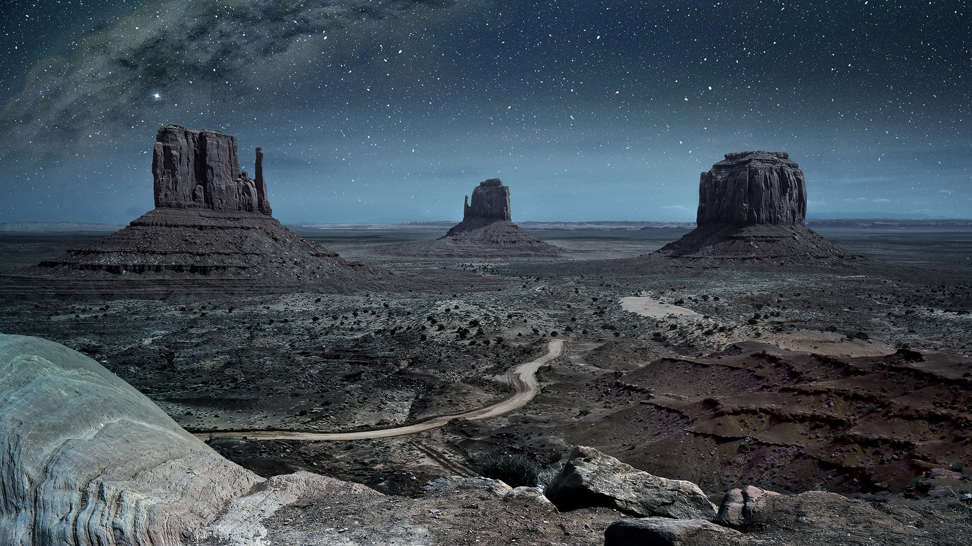 Monument Valley At Night Wallpapers