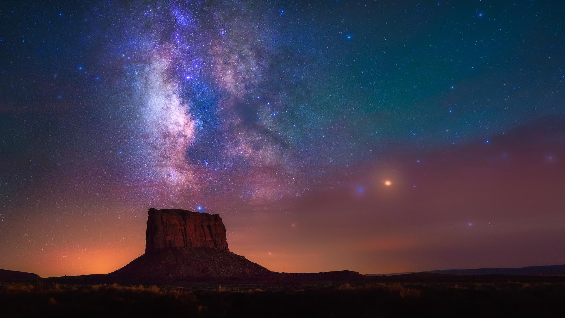 Monument Valley At Night Wallpapers