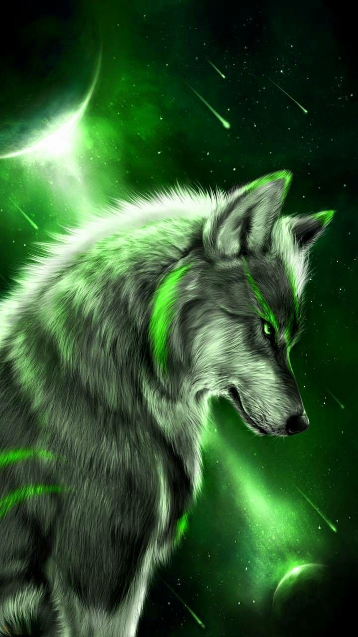 Neon Green Wolf Wallpapers