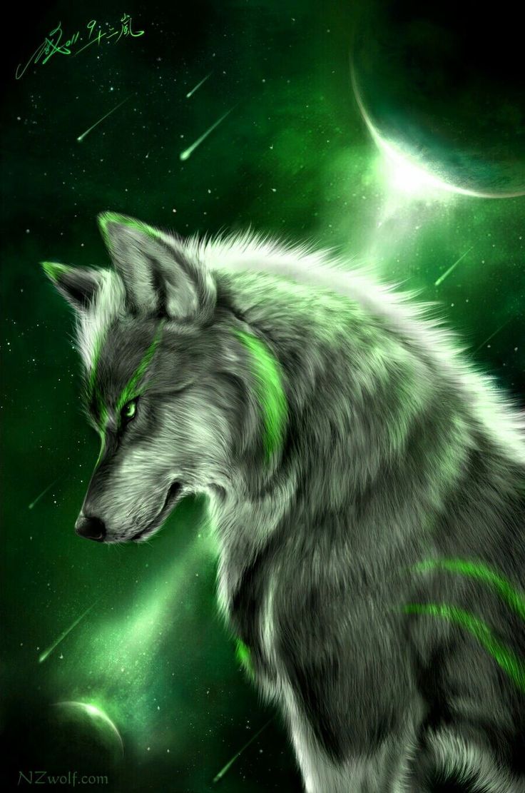 Neon Green Wolf Wallpapers