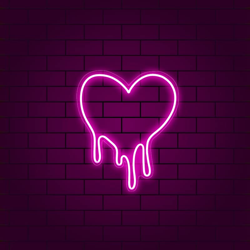 Neon Melting Heart Wallpapers