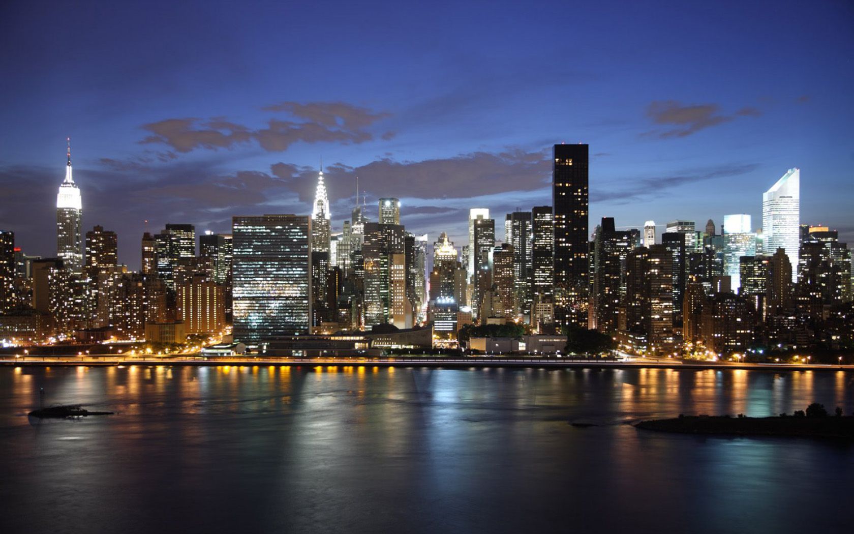 New York City Skyline At Night Wallpapers