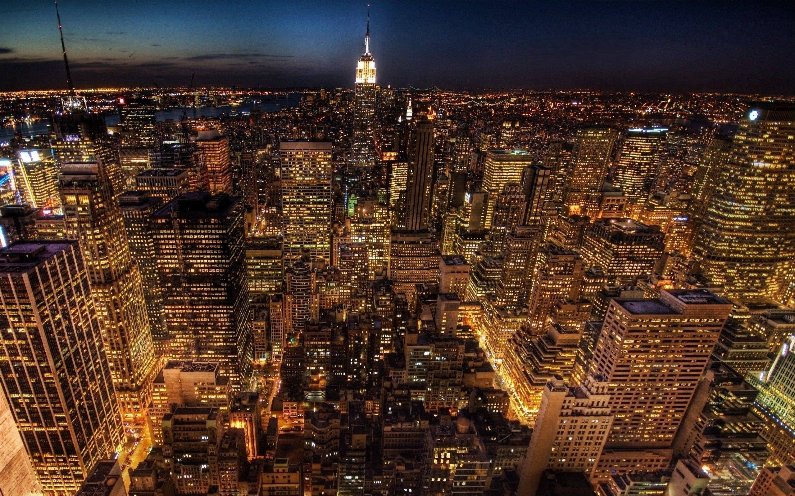 New York City Skyline At Night Wallpapers