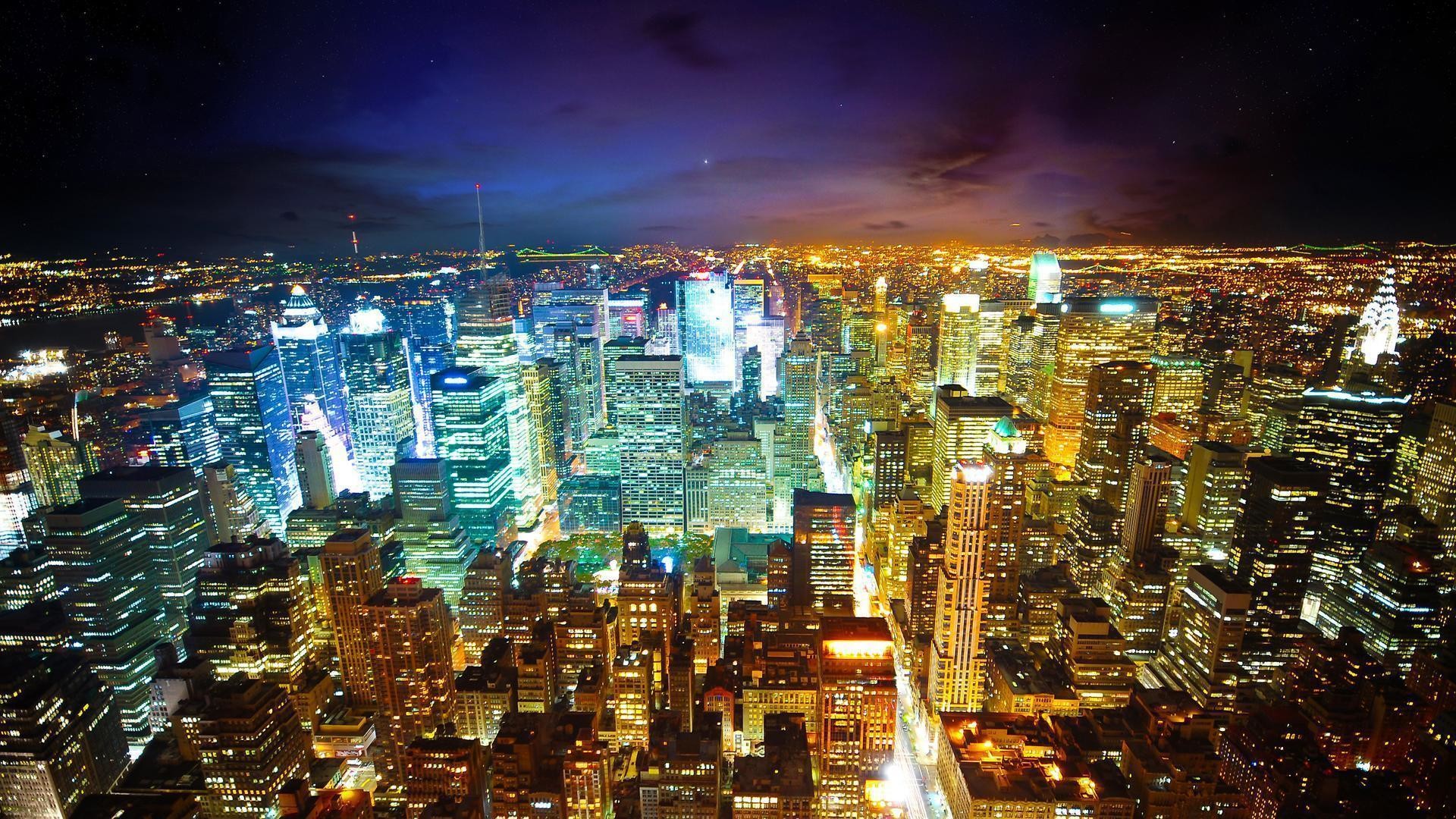 New York City Skyline At Night Wallpapers