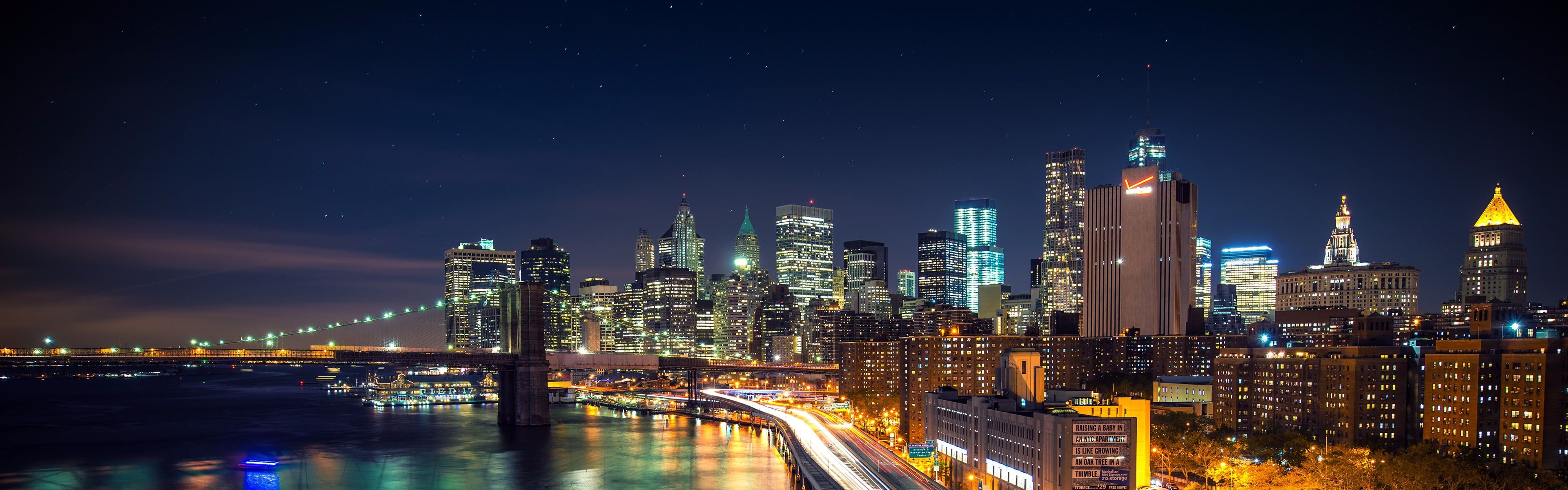 New York City Skyline At Night Wallpapers