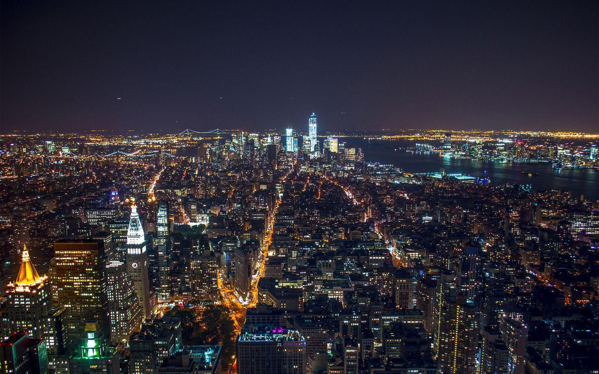 New York City Skyline At Night Wallpapers