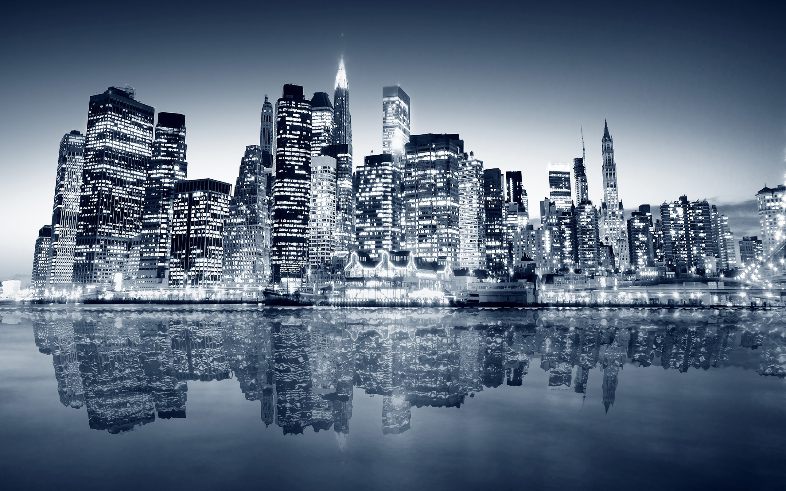 New York City Skyline At Night Wallpapers