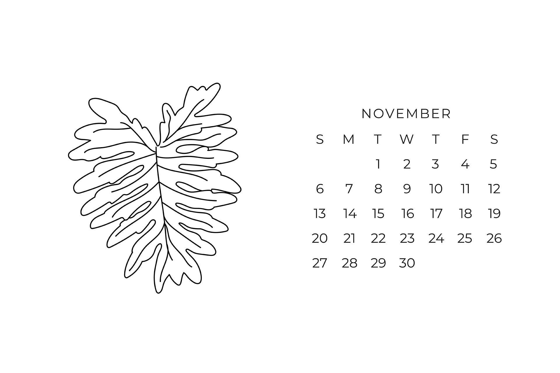 November Calendar Wallpapers