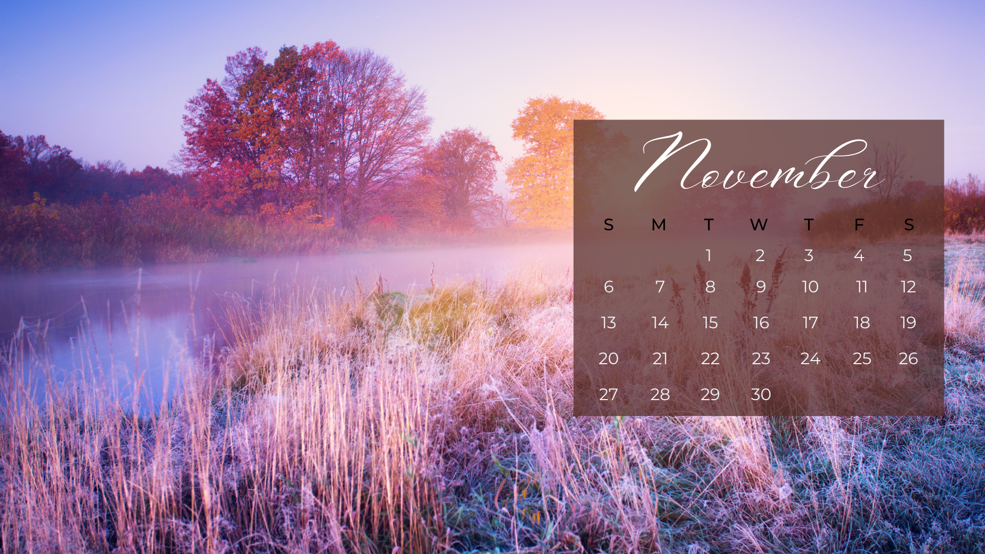 November Calendar Wallpapers