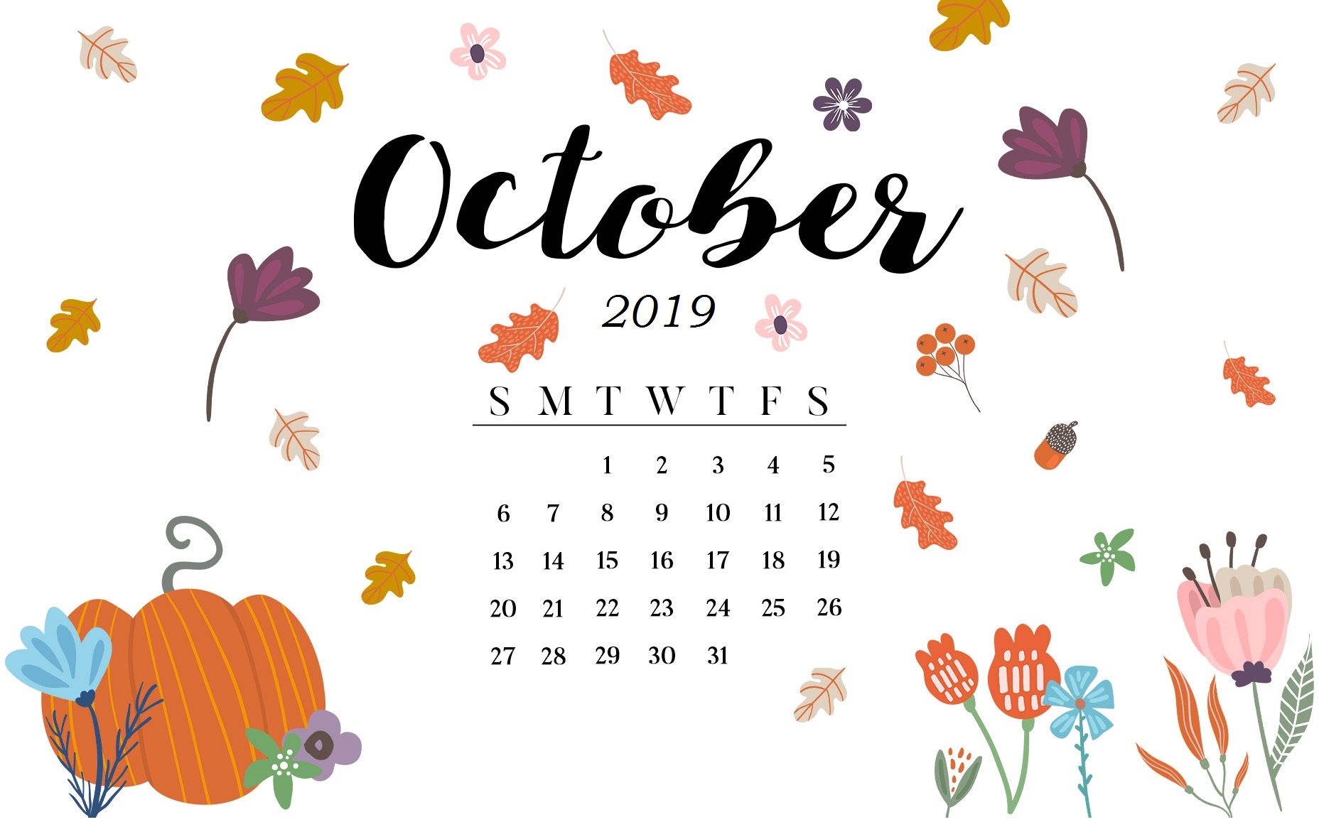 October 2019 Calendar Wallpapers