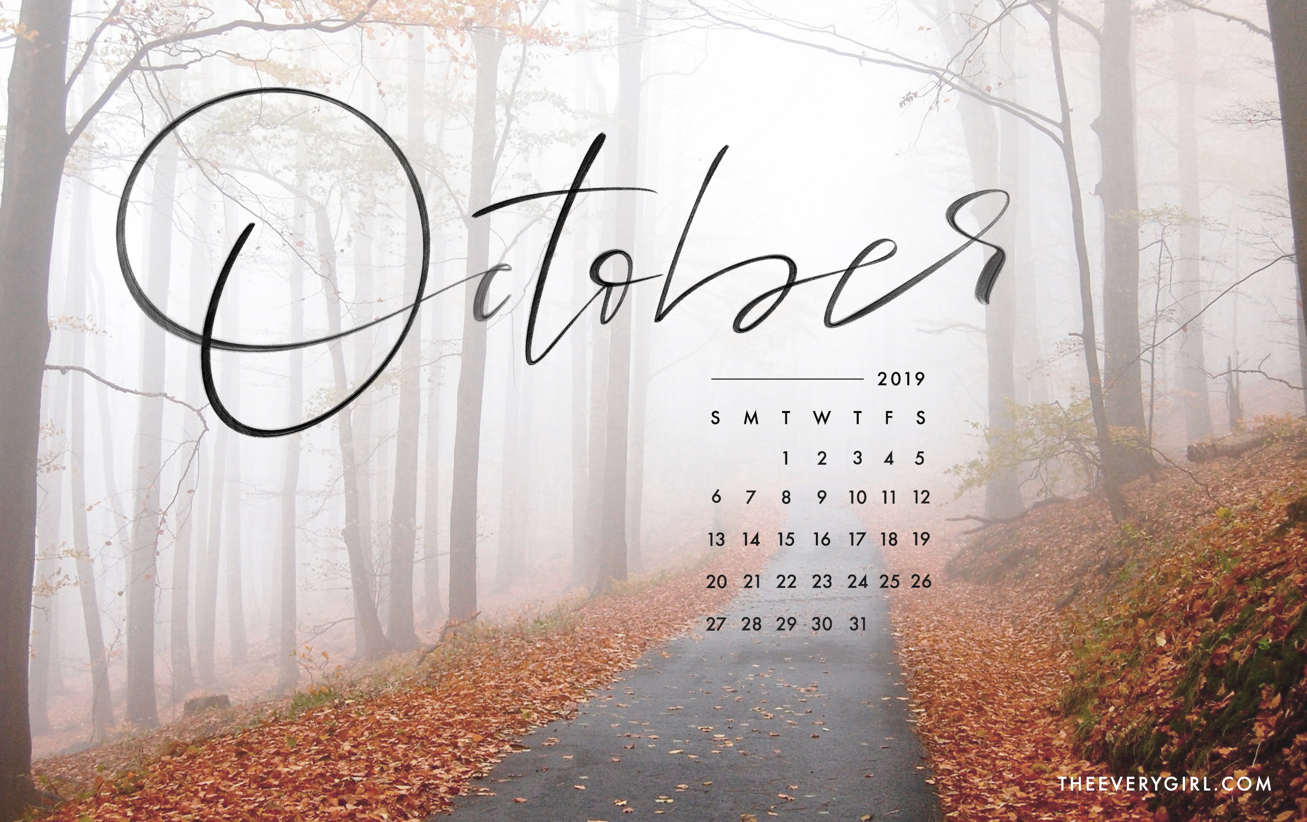 October 2019 Calendar Wallpapers