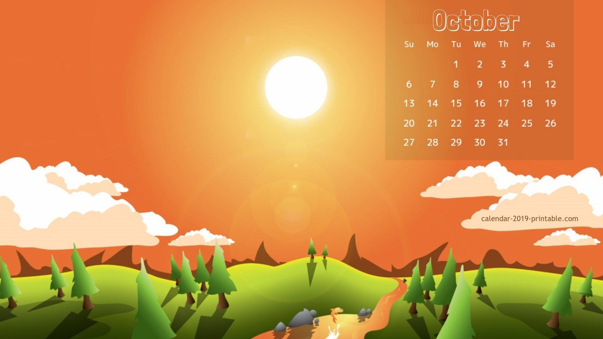 October 2019 Calendar Wallpapers