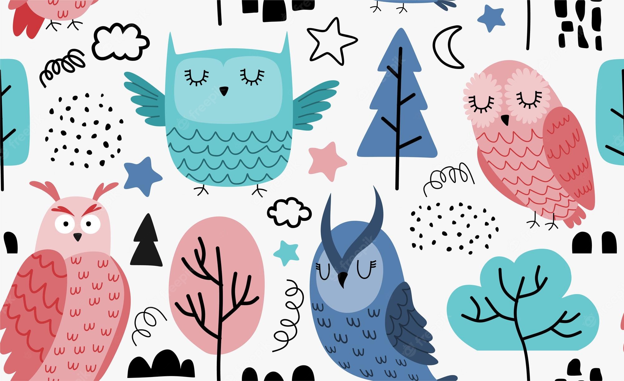 Owl Pattern Wallpapers